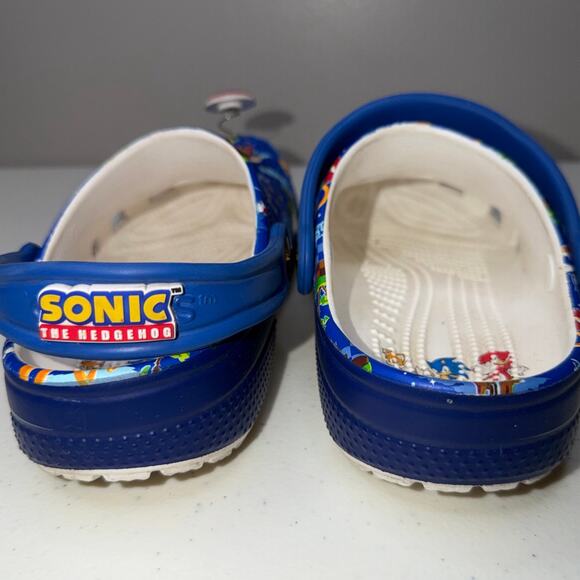 Croc Sonic the Hedgehog Classic Clog Junior Size 2 Blue Graphic Slip On Shoes - Picture 4 of 5